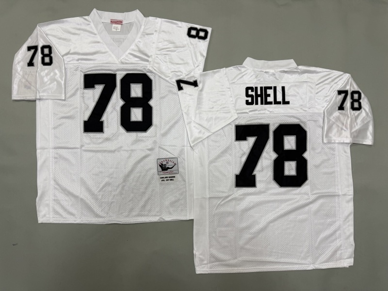 Men 2025 Nike Oakland Raiders #78 Shell white Throwback Limited NFL Jersey style 001->oakland raiders->NFL Jersey